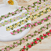 DICOSMETIC 7 Yards 7 Colors Gradient Color Polyester Flower Lace Ribbon OCOR-DC0001-12-4