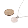 Natural Rose Quartz Geometry Pendant Necklace NJEW-JN04239-07-2