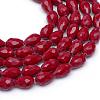 Opaque Solid Color Glass Faceted Teardrop Beads Strands GLAA-Q052B-03-1