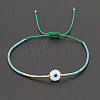 Adjustable Lanmpword Evil Eye Braided Bead Bracelet ZW2937-02-1