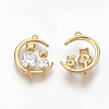 Brass Clear Cubic Zirconia Kitten Pendants ZIRC-Q021-013G-NF-2