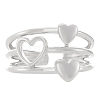 Heart Brass Open Cuff Rings for Women PW-WG5C5E9-08-1