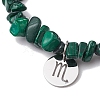 Natural Malachite Stretch Bracelets BJEW-JB11147-08-3