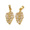 Rack Plating Brass Clear Cubic Zirconia Pendants KK-L236-04D-G-1