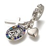 Rack Plating Alloy Colorful Rhinestone European Dangle Charms PALLOY-A009-03P-2