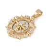 Brass Micro Pave Clear Cubic Zirconia Enamel Pendants ZIRC-M001-13G-2