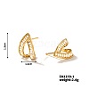 Geometric Water Drop Earrings with Hollow Out and Full Drill CM2318-1-1