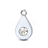 Platinum Plated Alloy Glass Rhinestone Charms PALLOY-TAC0015-01D-1