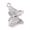 Brass Micro Pave Clear Cubic Zirconia Pendants KK-G418-07P-2