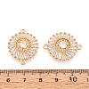 Brass Pave Clear Cubic Zirconia Connector Charms KK-N284-22G-3