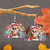 Print Wooden Dangle Earrings for American Independence Day LT3573-1-1