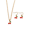 Alloy Enamel Pendant Necklaces & Dangle Earrings Sets for Women PW-WGBD6F2-05-1