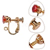 8Pairs 8 Style Brass with Cubic Zirconia Screw On Clip-on Earring Findings KK-SZ0004-64-3