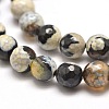 Dyed Natural Agate Faceted Round Beads Strands X-G-E267-01-2