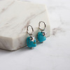 Natural Turquoise Beaded Hoop Earrings EJEW-L294-001P-2