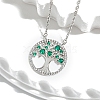 Boho Brass Cubic Zirconia Tree of Life Pendant Cable Chain Necklaces for Women PW-WG4EE67-02-1