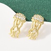 Brass Micro Pave Cubic Zirconia Pendant & Stud Earrings Sets for Women SJEW-F227-01H-G-4