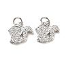 Squirrel Brass Micro Pave Clear Cubic Zirconia Charms KK-G425-11P-1