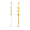 Natural Cultured Freshwater Pearl Beads & Brass Dangle Stud Earrings for Women EJEW-TA00555-1