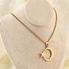 304 Stainless Steel Crescent Moon Star Pendant Twisted Chain Necklaces NJEW-S387-07G-3