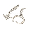 Clear Cubic Zirconia Star & Moon Asymmetrical Earrings MOST-PW0001-064P-2