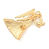 Golden Zinc Alloy with Rhinestone Brooches JEWB-B018-03G-06-2