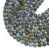 Natural Blue Agate Beads Strands G-K389-B50-01-3