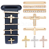 Unicraftale 5Pcs 5 Style Cross Shape Zinc Alloy with Rhinestone Watch Band Studs and Watch Band Charms FIND-UN0003-40-1