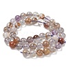 Natural Purple Phantom Quartz Purple Lodolite Quartz Beads Strands G-L644-D01-8mm-3