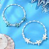 2Pcs 2 Colors Synthetic Turquoise Beaded Bangles BJEW-JB11588-1