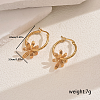 Stainless Steel Hollow Round with Flower Pendant Hoop Earrings for Women's Daily Countryside Accessories GV4631-2-6