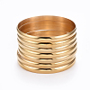 Fashion 304 Stainless Steel Buddhist Bangle Sets BJEW-L664-024A-G-1