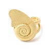 Spiral Shell Brass Open Cuff Rings RJEW-U009-10G-2