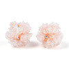 Polymer Clay Rhinestone Beads with Embossed Resin Roses RESI-T059-01A-03-1