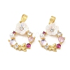 Brass Micro Pave Colorful Cubic Zirconia Pendants CU-CBA8C34-05G-1
