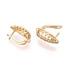 Brass Micro Pave Cubic Zirconia Hoop Earring Finding KK-N261-43G-2