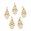 Brass Clear Cubic Zirconia Charms ZIRC-C024-11G-2