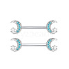 316L Surgical Stainless Steel Moon Nipple Rings WG12885-07-1