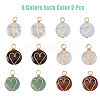 SUPERFINDINGS 12Pcs 6 Styles Natural & Synthetic Mixed Stones Copper Wire Wrapped Pendants G-FH0001-99-3