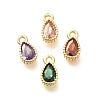 Brass Micro Pave Cubic Zirconia Charms KK-G519-01C-G-1