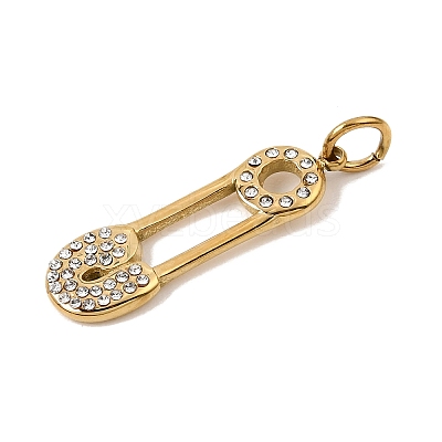 304 Stainless Steel Rhinestone Pendants RB-CBAC900-12G-1