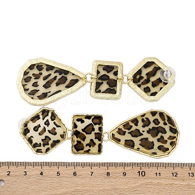 Alloy acrylic Dangle Stud Earrings LS-EJEW-M075-01G-05-1