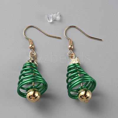 Alloy Spiral Spring Dangle Earring for Women LS-EJEW-WH0012-009-1