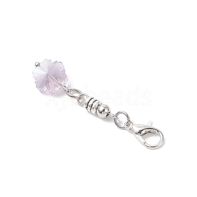 4Pcs Snowflake Glass Pendant Decorations HJEW-JM04307-1