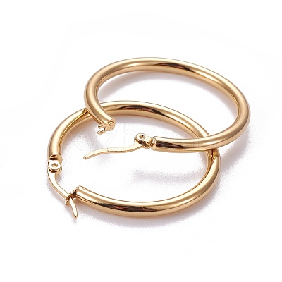 201 Stainless Steel Hoop Earrings LS-EJEW-F205-14G-A-1