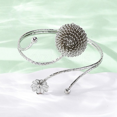 PincushionAlloy Arm Cuff Bangles for Girl Women AJEW-A063-01B-P-1