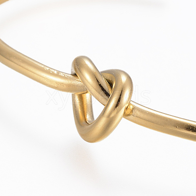 Trendy 304 Stainless Steel Torque Cuff Bangles BJEW-H703-19G-1