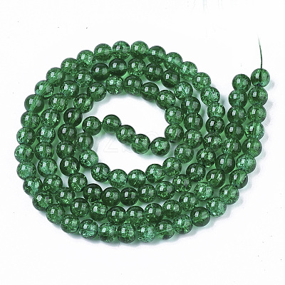 Baking Paint Transparent Crackle Glass Round Bead Strands X-DGLA-Q018-8mm-48-1