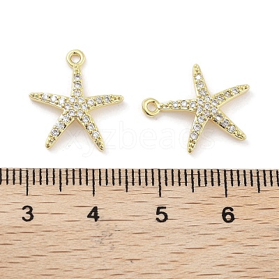 Brass Micro Pave Clear Cubic Zirconia Pendants ZIRC-P120-05G-1