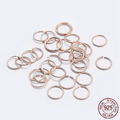 925 Sterling Silver Open Jump Rings STER-F036-02RG-0.8x5mm-1